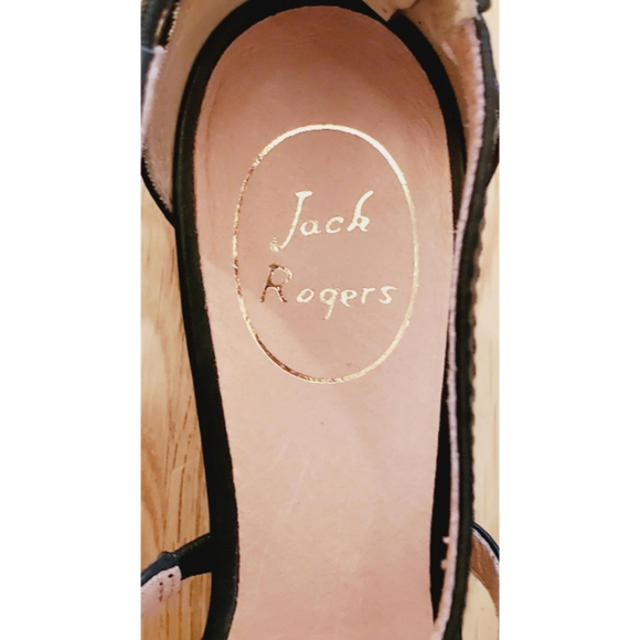 Jack Rogers Black Julie Block Heel Leather Sandals Size 11 - Picture 7 of 10